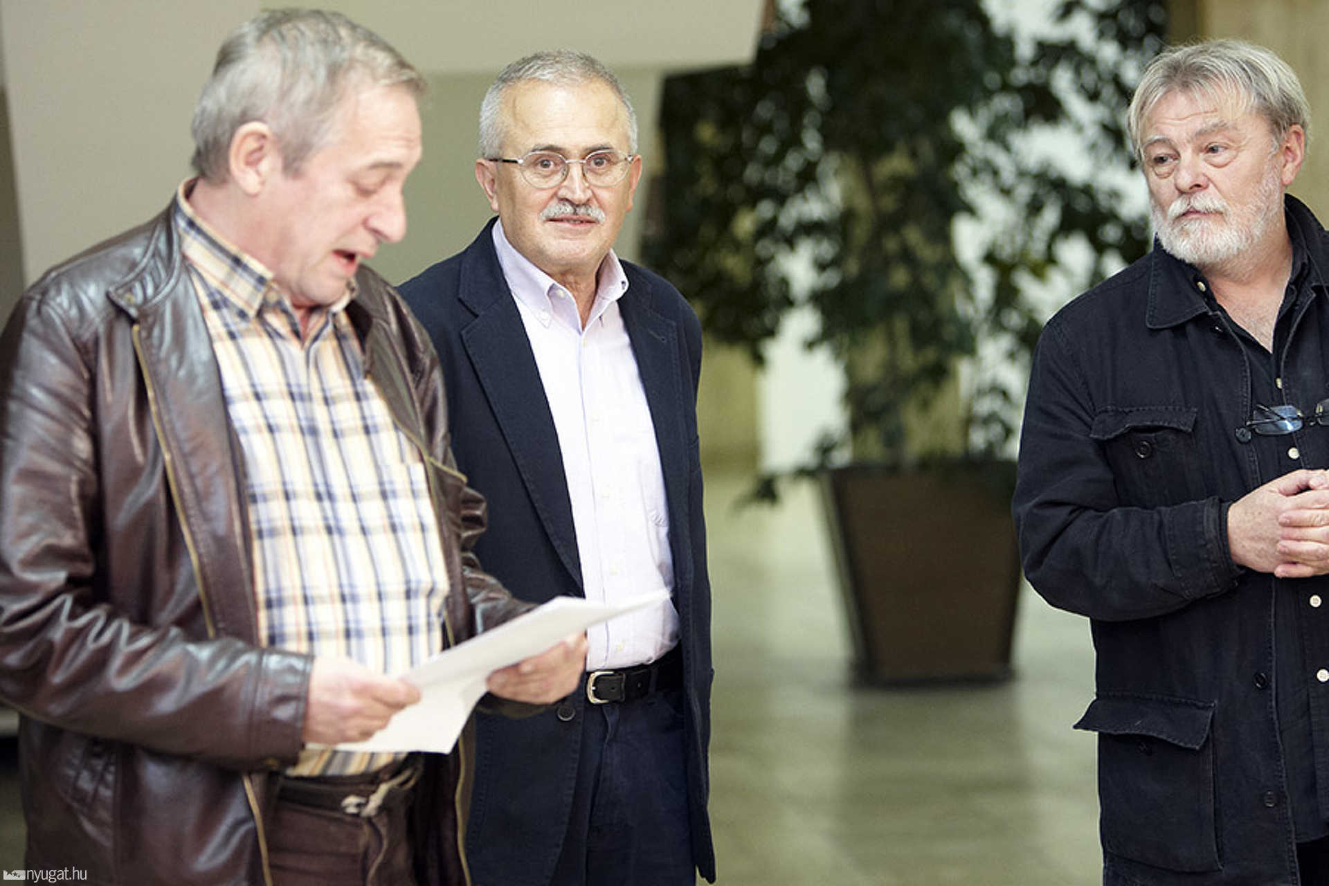 Banga Ferenc és Parti Nagy Lajos a színházban